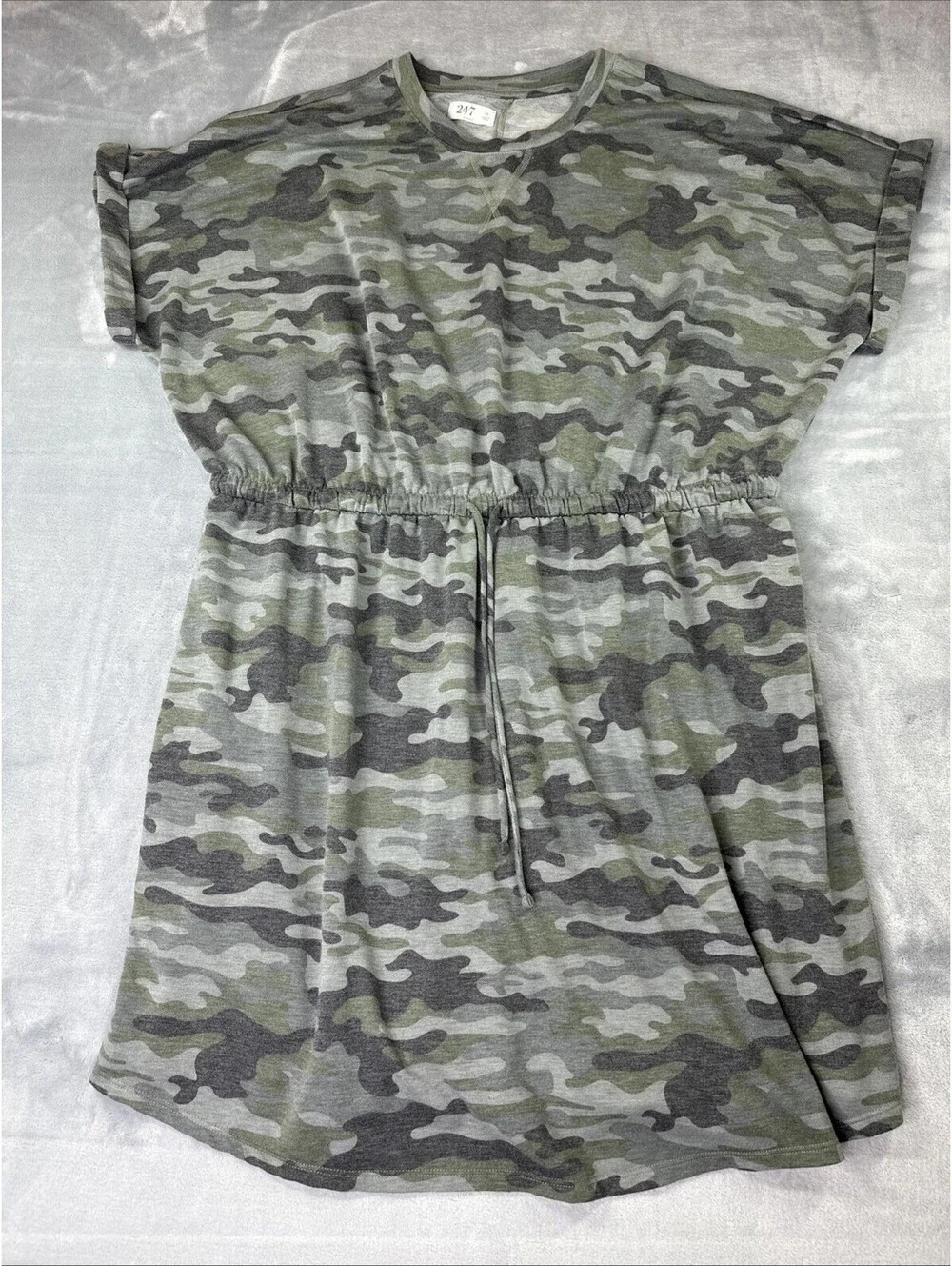 Women’s 2X Plus Size 24/7 Clara Tie Waist Dress Cover Up Camo Comfy Pockets
